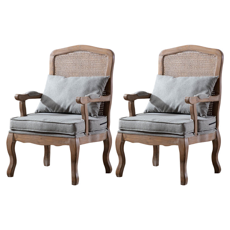 Country Style Dining Arm Chair Solid Back Chair with 4 Wood Legs for Home Use Grey 2 Piece Set Clearhalo ' kitchen&dining_furn' 'Dining Chairs' 'Dining Tables & Seating' 'dining_chair' 'furn' 'furn_dining_chair' 'Furniture' 'furniture_dining_chair' 'Kitchen & Dining Furniture' 'kitchen' 3574674