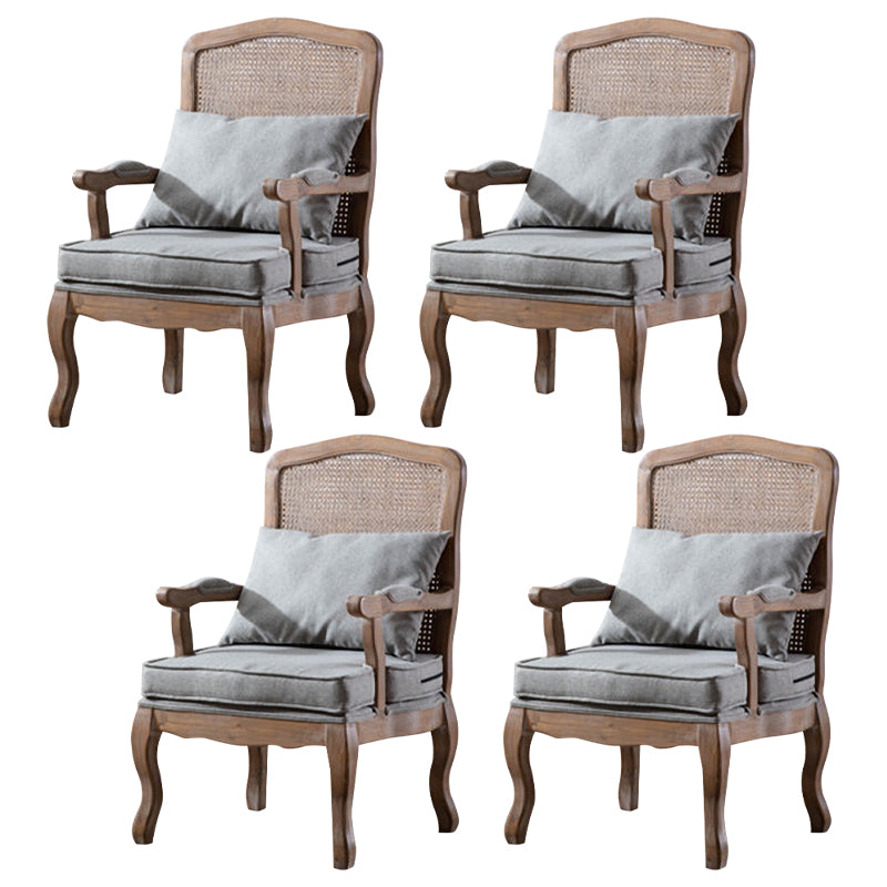 Country Style Dining Arm Chair Solid Back Chair with 4 Wood Legs for Home Use Grey 4 Piece Set Clearhalo ' kitchen&dining_furn' 'Dining Chairs' 'Dining Tables & Seating' 'dining_chair' 'furn' 'furn_dining_chair' 'Furniture' 'furniture_dining_chair' 'Kitchen & Dining Furniture' 'kitchen' 3574675