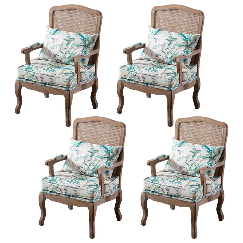 Country Style Dining Arm Chair Solid Back Chair with 4 Wood Legs for Home Use Green 4 Piece Set Clearhalo ' kitchen&dining_furn' 'Dining Chairs' 'Dining Tables & Seating' 'dining_chair' 'furn' 'furn_dining_chair' 'Furniture' 'furniture_dining_chair' 'Kitchen & Dining Furniture' 'kitchen' 3574681