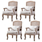 Country Style Dining Arm Chair Solid Back Chair with 4 Wood Legs for Home Use Off-White 4 Piece Set Clearhalo ' kitchen&dining_furn' 'Dining Chairs' 'Dining Tables & Seating' 'dining_chair' 'furn' 'furn_dining_chair' 'Furniture' 'furniture_dining_chair' 'Kitchen & Dining Furniture' 'kitchen' 3574691