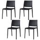 Nordic Style Armless Plastic Dining Room Chairs Open Back Dining Side Chair Black 4 Piece Set Clearhalo ' kitchen&dining_furn' 'Dining Chairs' 'Dining Tables & Seating' 'dining_chair' 'furn' 'furn_dining_chair' 'Furniture' 'furniture_dining_chair' 'Kitchen & Dining Furniture' 'kitchen' 3574696