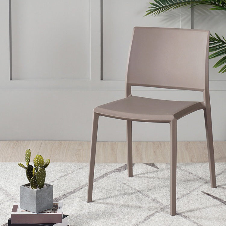 Nordic Style Armless Plastic Dining Room Chairs Open Back Dining Side Chair Clearhalo ' kitchen&dining_furn' 'Dining Chairs' 'Dining Tables & Seating' 'dining_chair' 'furn' 'furn_dining_chair' 'Furniture' 'furniture_dining_chair' 'Kitchen & Dining Furniture' 'kitchen' 3574697