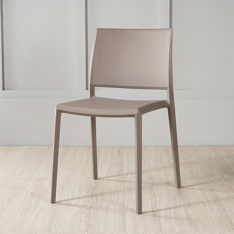Nordic Style Armless Plastic Dining Room Chairs Open Back Dining Side Chair Grey 1 Piece Clearhalo ' kitchen&dining_furn' 'Dining Chairs' 'Dining Tables & Seating' 'dining_chair' 'furn' 'furn_dining_chair' 'Furniture' 'furniture_dining_chair' 'Kitchen & Dining Furniture' 'kitchen' 3574698