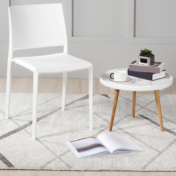 Nordic Style Armless Plastic Dining Room Chairs Open Back Dining Side Chair Clearhalo ' kitchen&dining_furn' 'Dining Chairs' 'Dining Tables & Seating' 'dining_chair' 'furn' 'furn_dining_chair' 'Furniture' 'furniture_dining_chair' 'Kitchen & Dining Furniture' 'kitchen' 3574699
