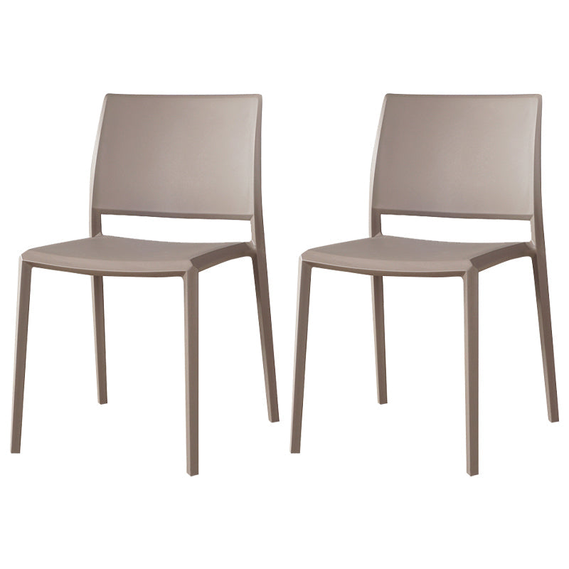 Nordic Style Armless Plastic Dining Room Chairs Open Back Dining Side Chair Grey 2 Piece Set Clearhalo ' kitchen&dining_furn' 'Dining Chairs' 'Dining Tables & Seating' 'dining_chair' 'furn' 'furn_dining_chair' 'Furniture' 'furniture_dining_chair' 'Kitchen & Dining Furniture' 'kitchen' 3574700