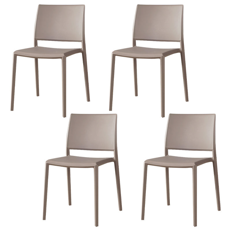 Nordic Style Armless Plastic Dining Room Chairs Open Back Dining Side Chair Grey 4 Piece Set Clearhalo ' kitchen&dining_furn' 'Dining Chairs' 'Dining Tables & Seating' 'dining_chair' 'furn' 'furn_dining_chair' 'Furniture' 'furniture_dining_chair' 'Kitchen & Dining Furniture' 'kitchen' 3574702