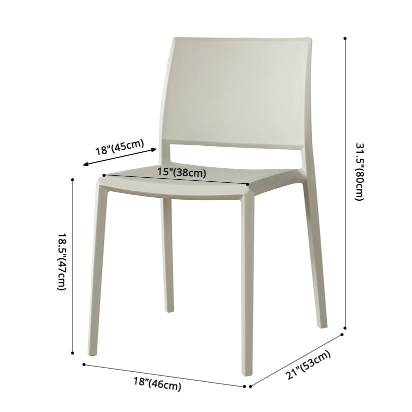Nordic Style Armless Plastic Dining Room Chairs Open Back Dining Side Chair Clearhalo ' kitchen&dining_furn' 'Dining Chairs' 'Dining Tables & Seating' 'dining_chair' 'furn' 'furn_dining_chair' 'Furniture' 'furniture_dining_chair' 'Kitchen & Dining Furniture' 'kitchen' 3574708