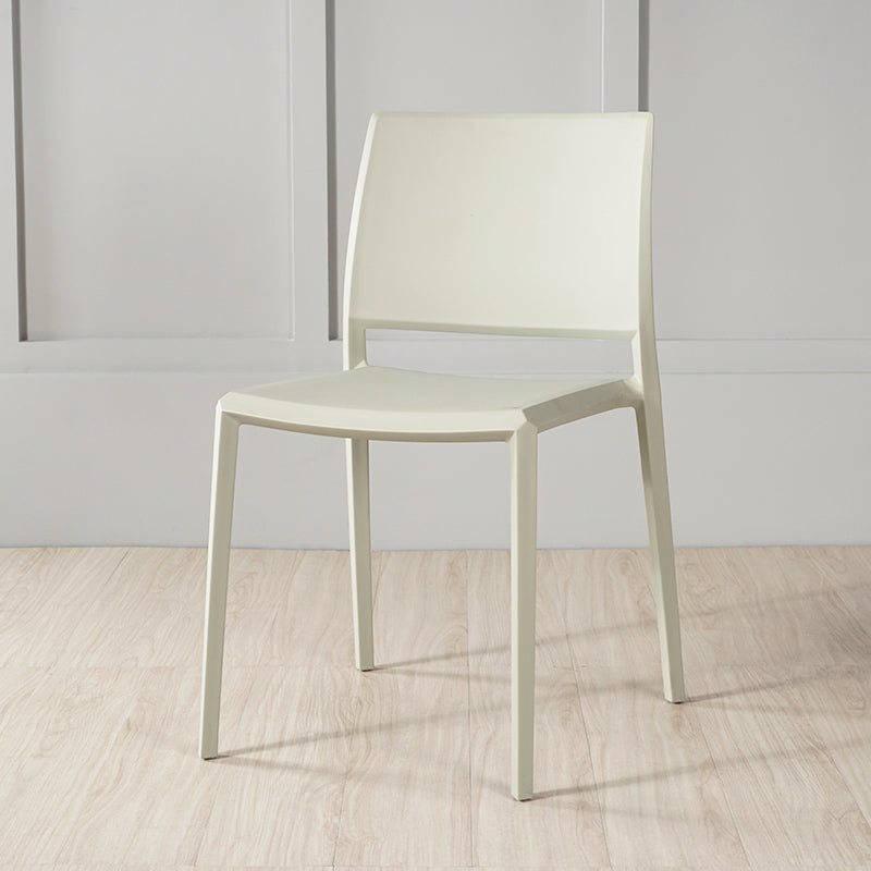 Nordic Style Armless Plastic Dining Room Chairs Open Back Dining Side Chair Light Gray 1 Piece Clearhalo ' kitchen&dining_furn' 'Dining Chairs' 'Dining Tables & Seating' 'dining_chair' 'furn' 'furn_dining_chair' 'Furniture' 'furniture_dining_chair' 'Kitchen & Dining Furniture' 'kitchen' 3574710