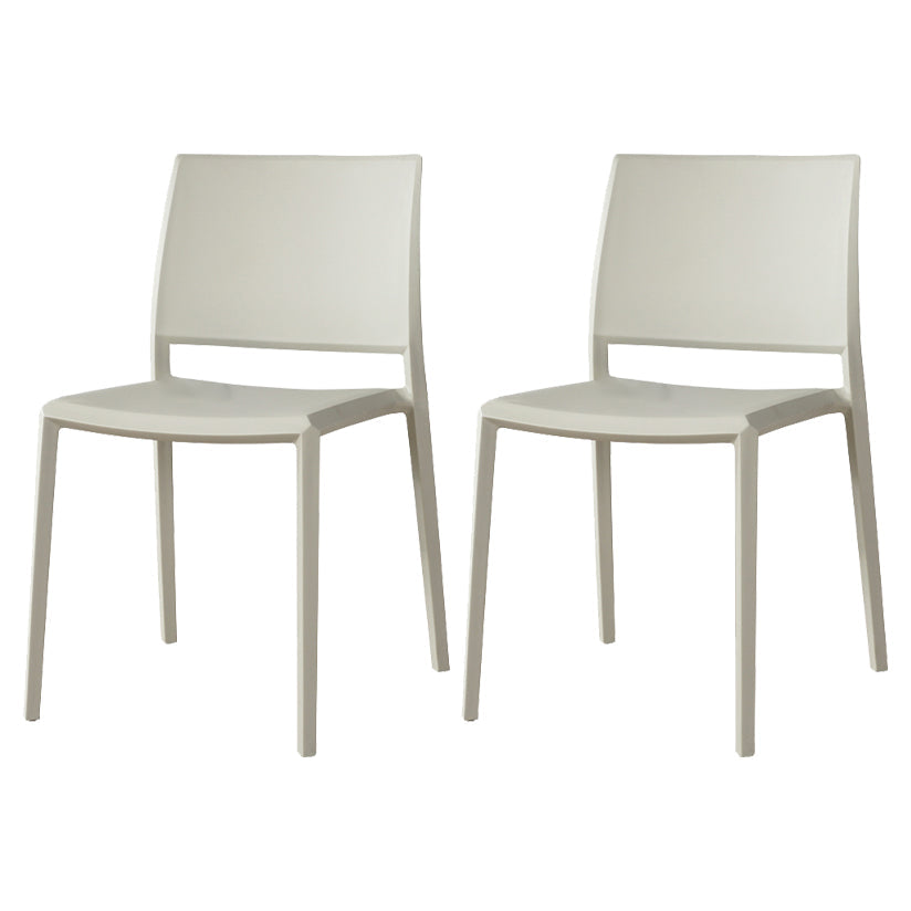 Nordic Style Armless Plastic Dining Room Chairs Open Back Dining Side Chair Light Gray 2 Piece Set Clearhalo ' kitchen&dining_furn' 'Dining Chairs' 'Dining Tables & Seating' 'dining_chair' 'furn' 'furn_dining_chair' 'Furniture' 'furniture_dining_chair' 'Kitchen & Dining Furniture' 'kitchen' 3574712
