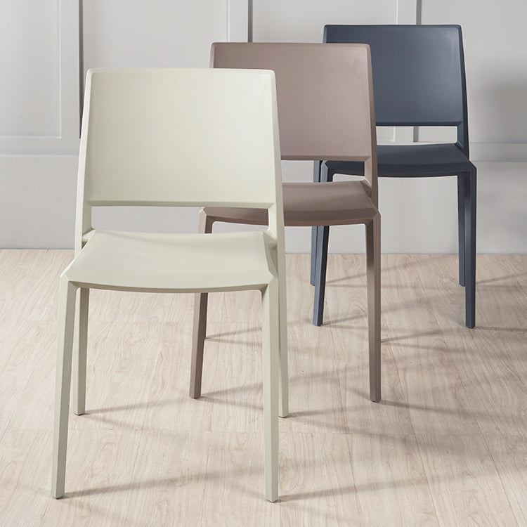 Nordic Style Armless Plastic Dining Room Chairs Open Back Dining Side Chair Clearhalo ' kitchen&dining_furn' 'Dining Chairs' 'Dining Tables & Seating' 'dining_chair' 'furn' 'furn_dining_chair' 'Furniture' 'furniture_dining_chair' 'Kitchen & Dining Furniture' 'kitchen' 3574713