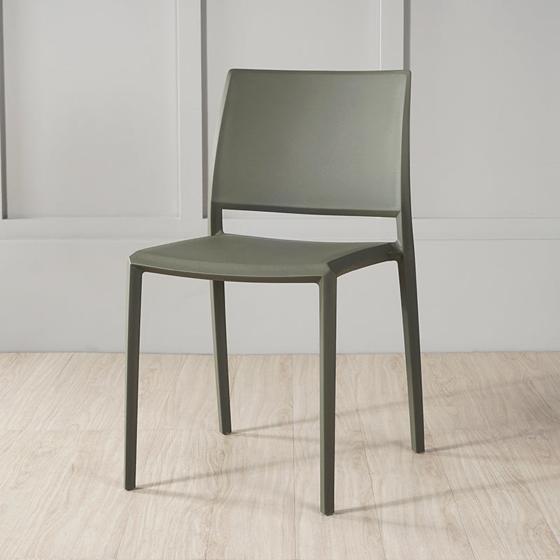 Nordic Style Armless Plastic Dining Room Chairs Open Back Dining Side Chair Green 1 Piece Clearhalo ' kitchen&dining_furn' 'Dining Chairs' 'Dining Tables & Seating' 'dining_chair' 'furn' 'furn_dining_chair' 'Furniture' 'furniture_dining_chair' 'Kitchen & Dining Furniture' 'kitchen' 3574721