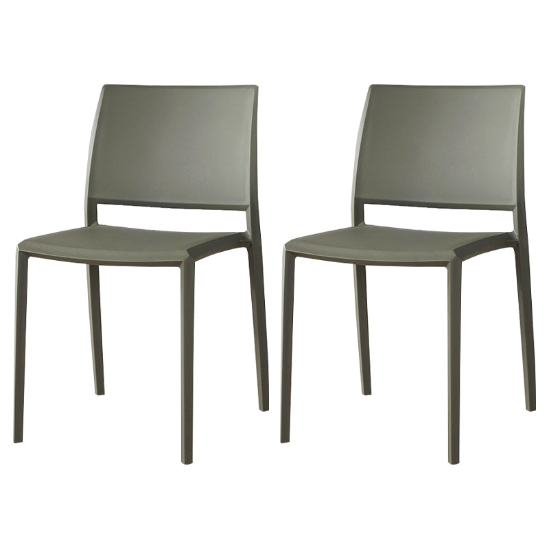 Nordic Style Armless Plastic Dining Room Chairs Open Back Dining Side Chair Green 2 Piece Set Clearhalo ' kitchen&dining_furn' 'Dining Chairs' 'Dining Tables & Seating' 'dining_chair' 'furn' 'furn_dining_chair' 'Furniture' 'furniture_dining_chair' 'Kitchen & Dining Furniture' 'kitchen' 3574722