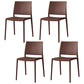 Nordic Style Armless Plastic Dining Room Chairs Open Back Dining Side Chair Coffee 4 Piece Set Clearhalo ' kitchen&dining_furn' 'Dining Chairs' 'Dining Tables & Seating' 'dining_chair' 'furn' 'furn_dining_chair' 'Furniture' 'furniture_dining_chair' 'Kitchen & Dining Furniture' 'kitchen' 3574726