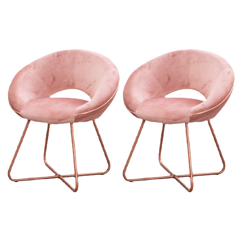 Minimalist Metal Kitchen Dining Side Chair Opening Back Dining Side Chair Pink 2 Piece Set Clearhalo ' kitchen&dining_furn' 'Dining Chairs' 'Dining Tables & Seating' 'dining_chair' 'furn' 'furn_dining_chair' 'Furniture' 'furniture_dining_chair' 'Kitchen & Dining Furniture' 'kitchen' 3574729