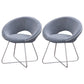 Minimalist Metal Kitchen Dining Side Chair Opening Back Dining Side Chair Grey 2 Piece Set Clearhalo ' kitchen&dining_furn' 'Dining Chairs' 'Dining Tables & Seating' 'dining_chair' 'furn' 'furn_dining_chair' 'Furniture' 'furniture_dining_chair' 'Kitchen & Dining Furniture' 'kitchen' 3574747