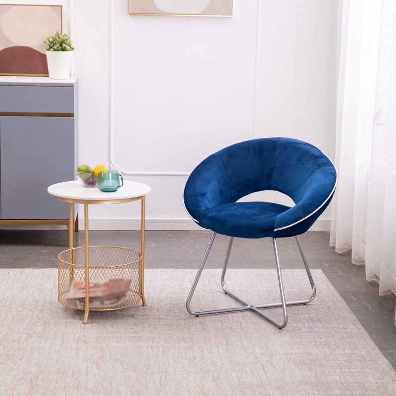 Minimalist Metal Kitchen Dining Side Chair Opening Back Dining Side Chair Blue 1 Piece Clearhalo ' kitchen&dining_furn' 'Dining Chairs' 'Dining Tables & Seating' 'dining_chair' 'furn' 'furn_dining_chair' 'Furniture' 'furniture_dining_chair' 'Kitchen & Dining Furniture' 'kitchen' 3574751