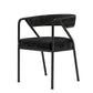 Flannel Scandinavian Restaurant Arm Chair Open Multi-color Dining Chair Black 1 Piece Black Clearhalo ' kitchen&dining_furn' 'Dining Chairs' 'Dining Tables & Seating' 'dining_chair' 'furn' 'furn_dining_chair' 'Furniture' 'furniture_dining_chair' 'Kitchen & Dining Furniture' 'kitchen' 3574758