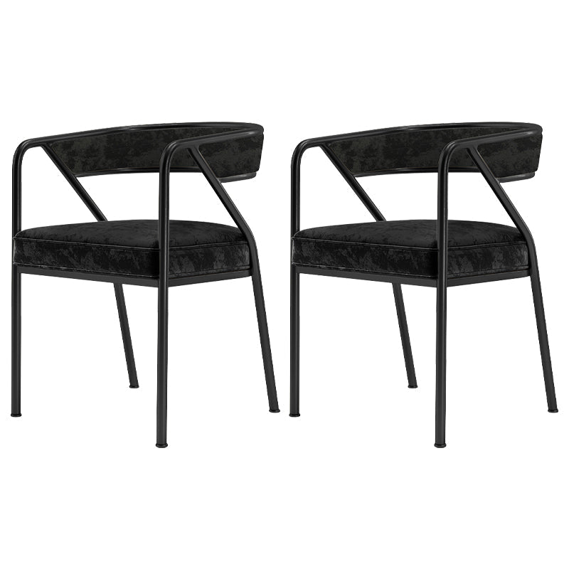 Flannel Scandinavian Restaurant Arm Chair Open Multi-color Dining Chair Black 2 Piece Set Black Clearhalo ' kitchen&dining_furn' 'Dining Chairs' 'Dining Tables & Seating' 'dining_chair' 'furn' 'furn_dining_chair' 'Furniture' 'furniture_dining_chair' 'Kitchen & Dining Furniture' 'kitchen' 3574760
