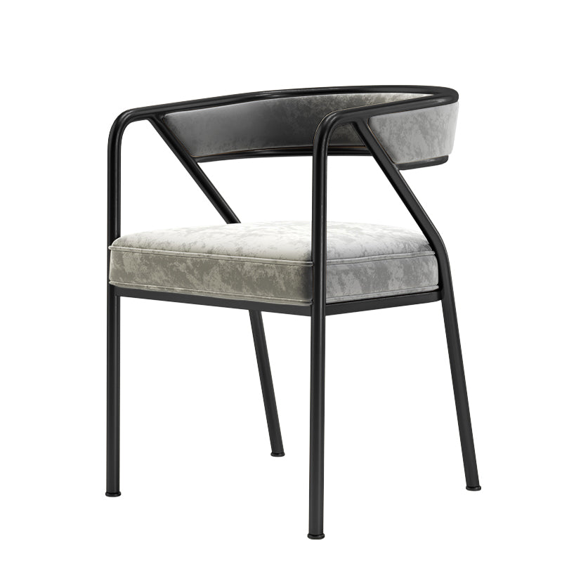 Flannel Scandinavian Restaurant Arm Chair Open Multi-color Dining Chair Grey 1 Piece Black Clearhalo ' kitchen&dining_furn' 'Dining Chairs' 'Dining Tables & Seating' 'dining_chair' 'furn' 'furn_dining_chair' 'Furniture' 'furniture_dining_chair' 'Kitchen & Dining Furniture' 'kitchen' 3574764