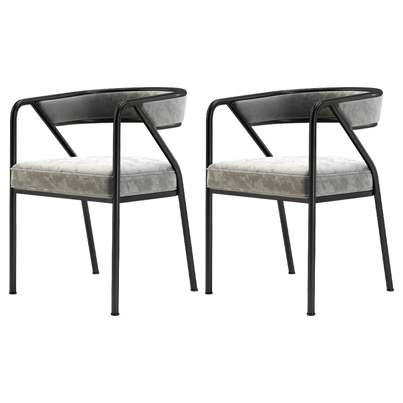 Flannel Scandinavian Restaurant Arm Chair Open Multi-color Dining Chair Grey 2 Piece Set Black Clearhalo ' kitchen&dining_furn' 'Dining Chairs' 'Dining Tables & Seating' 'dining_chair' 'furn' 'furn_dining_chair' 'Furniture' 'furniture_dining_chair' 'Kitchen & Dining Furniture' 'kitchen' 3574765