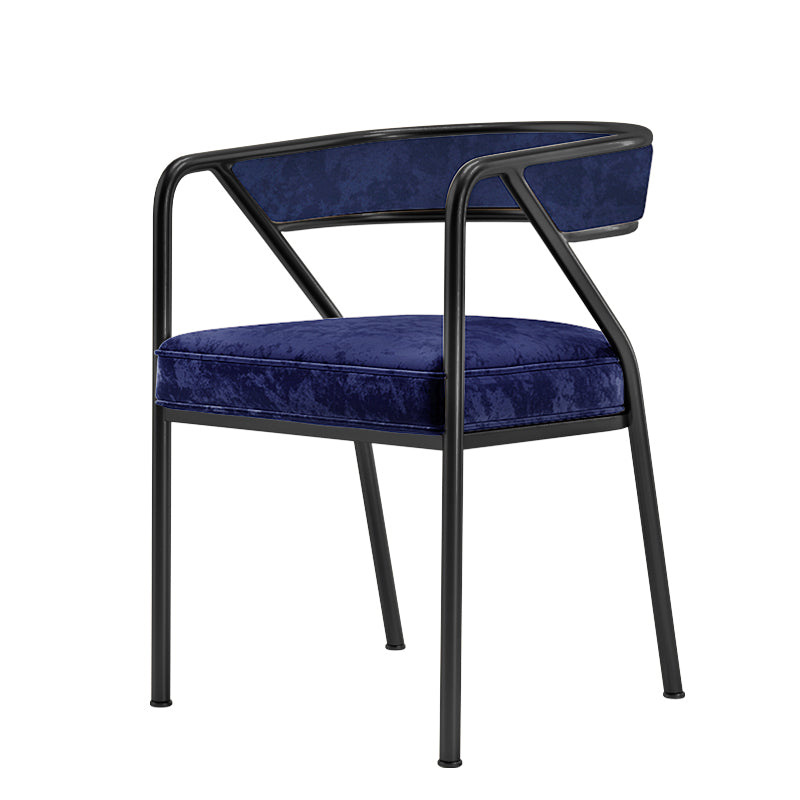 Flannel Scandinavian Restaurant Arm Chair Open Multi-color Dining Chair Blue 1 Piece Black Clearhalo ' kitchen&dining_furn' 'Dining Chairs' 'Dining Tables & Seating' 'dining_chair' 'furn' 'furn_dining_chair' 'Furniture' 'furniture_dining_chair' 'Kitchen & Dining Furniture' 'kitchen' 3574769
