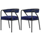 Flannel Scandinavian Restaurant Arm Chair Open Multi-color Dining Chair Blue 2 Piece Set Black Clearhalo ' kitchen&dining_furn' 'Dining Chairs' 'Dining Tables & Seating' 'dining_chair' 'furn' 'furn_dining_chair' 'Furniture' 'furniture_dining_chair' 'Kitchen & Dining Furniture' 'kitchen' 3574772