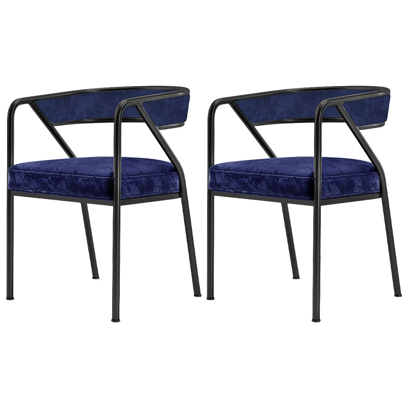 Flannel Scandinavian Restaurant Arm Chair Open Multi-color Dining Chair Blue 2 Piece Set Black Clearhalo ' kitchen&dining_furn' 'Dining Chairs' 'Dining Tables & Seating' 'dining_chair' 'furn' 'furn_dining_chair' 'Furniture' 'furniture_dining_chair' 'Kitchen & Dining Furniture' 'kitchen' 3574772