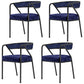 Flannel Scandinavian Restaurant Arm Chair Open Multi-color Dining Chair Blue 4 Piece Set Black Clearhalo ' kitchen&dining_furn' 'Dining Chairs' 'Dining Tables & Seating' 'dining_chair' 'furn' 'furn_dining_chair' 'Furniture' 'furniture_dining_chair' 'Kitchen & Dining Furniture' 'kitchen' 3574774