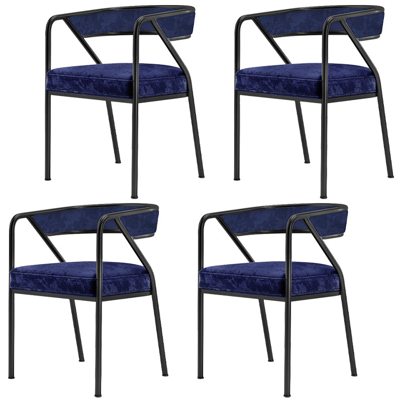 Flannel Scandinavian Restaurant Arm Chair Open Multi-color Dining Chair Blue 4 Piece Set Black Clearhalo ' kitchen&dining_furn' 'Dining Chairs' 'Dining Tables & Seating' 'dining_chair' 'furn' 'furn_dining_chair' 'Furniture' 'furniture_dining_chair' 'Kitchen & Dining Furniture' 'kitchen' 3574774