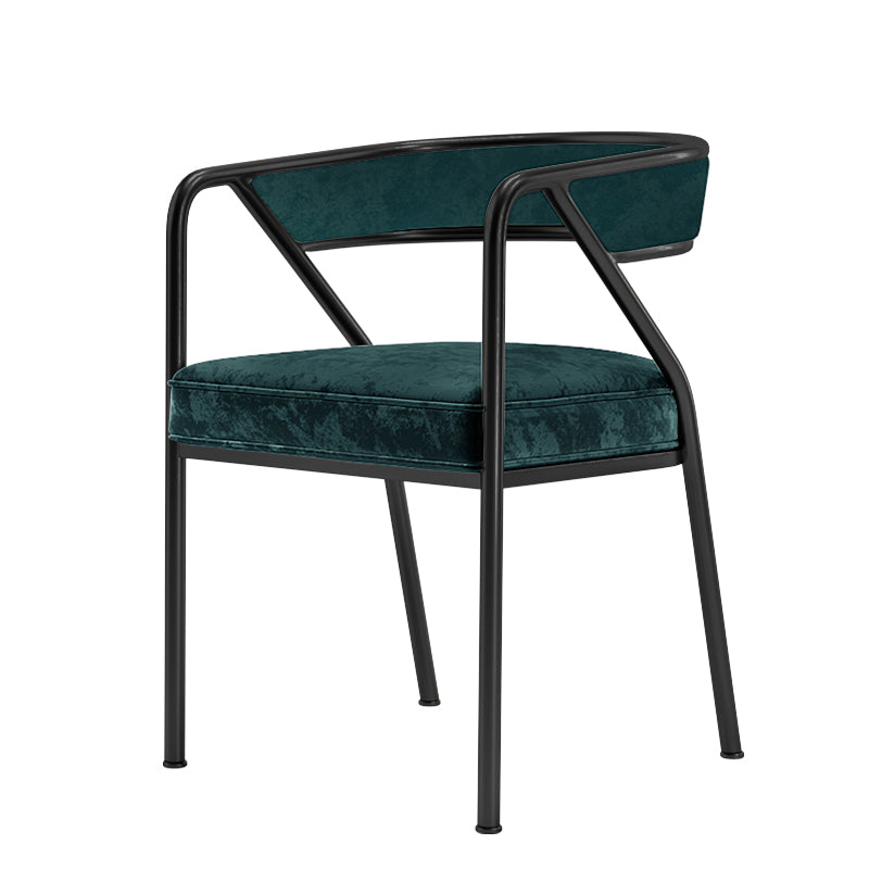 Flannel Scandinavian Restaurant Arm Chair Open Multi-color Dining Chair Green 1 Piece Black Clearhalo ' kitchen&dining_furn' 'Dining Chairs' 'Dining Tables & Seating' 'dining_chair' 'furn' 'furn_dining_chair' 'Furniture' 'furniture_dining_chair' 'Kitchen & Dining Furniture' 'kitchen' 3574775