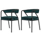 Flannel Scandinavian Restaurant Arm Chair Open Multi-color Dining Chair Green 2 Piece Set Black Clearhalo ' kitchen&dining_furn' 'Dining Chairs' 'Dining Tables & Seating' 'dining_chair' 'furn' 'furn_dining_chair' 'Furniture' 'furniture_dining_chair' 'Kitchen & Dining Furniture' 'kitchen' 3574776
