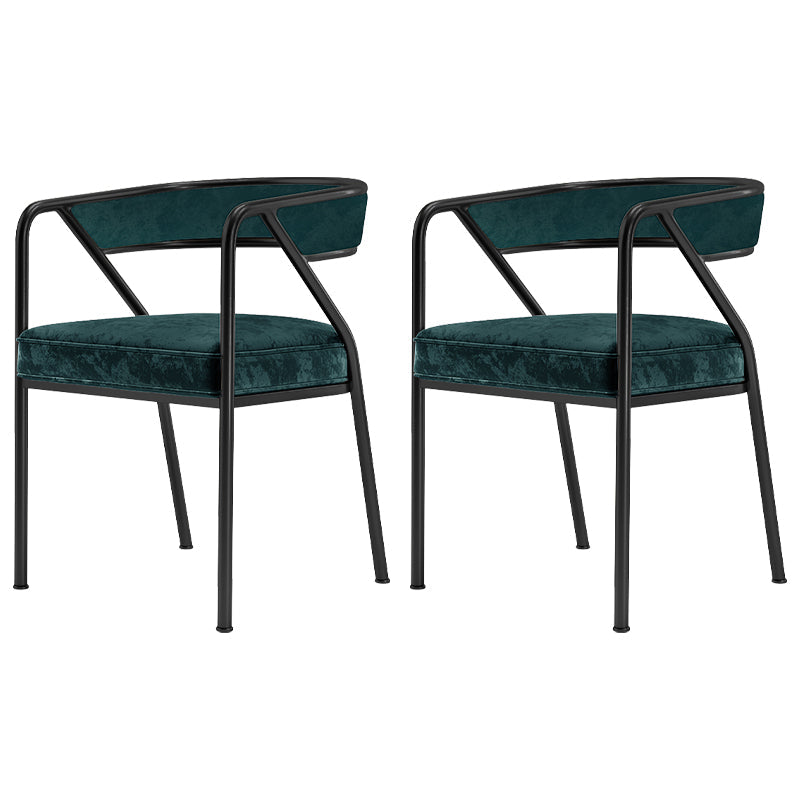 Flannel Scandinavian Restaurant Arm Chair Open Multi-color Dining Chair Green 2 Piece Set Black Clearhalo ' kitchen&dining_furn' 'Dining Chairs' 'Dining Tables & Seating' 'dining_chair' 'furn' 'furn_dining_chair' 'Furniture' 'furniture_dining_chair' 'Kitchen & Dining Furniture' 'kitchen' 3574776