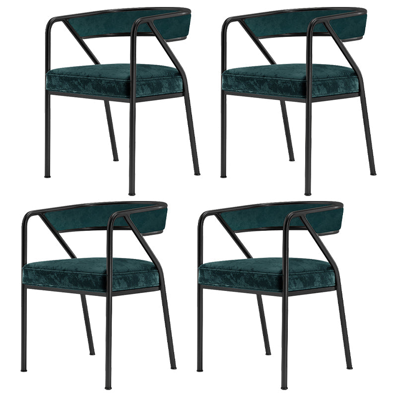 Flannel Scandinavian Restaurant Arm Chair Open Multi-color Dining Chair Green 4 Piece Set Black Clearhalo ' kitchen&dining_furn' 'Dining Chairs' 'Dining Tables & Seating' 'dining_chair' 'furn' 'furn_dining_chair' 'Furniture' 'furniture_dining_chair' 'Kitchen & Dining Furniture' 'kitchen' 3574777