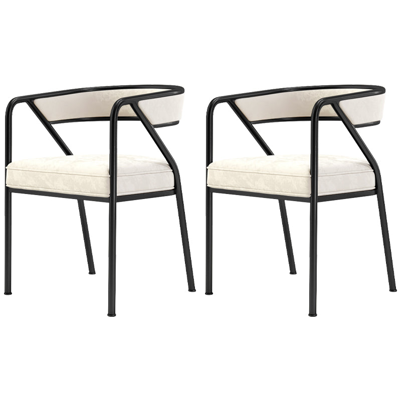 Flannel Scandinavian Restaurant Arm Chair Open Multi-color Dining Chair Off-White 2 Piece Set Black Clearhalo ' kitchen&dining_furn' 'Dining Chairs' 'Dining Tables & Seating' 'dining_chair' 'furn' 'furn_dining_chair' 'Furniture' 'furniture_dining_chair' 'Kitchen & Dining Furniture' 'kitchen' 3574779