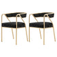 Flannel Scandinavian Restaurant Arm Chair Open Multi-color Dining Chair Black 2 Piece Set Brass Gold Clearhalo ' kitchen&dining_furn' 'Dining Chairs' 'Dining Tables & Seating' 'dining_chair' 'furn' 'furn_dining_chair' 'Furniture' 'furniture_dining_chair' 'Kitchen & Dining Furniture' 'kitchen' 3574782