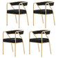 Flannel Scandinavian Restaurant Arm Chair Open Multi-color Dining Chair Black 4 Piece Set Brass Gold Clearhalo ' kitchen&dining_furn' 'Dining Chairs' 'Dining Tables & Seating' 'dining_chair' 'furn' 'furn_dining_chair' 'Furniture' 'furniture_dining_chair' 'Kitchen & Dining Furniture' 'kitchen' 3574783