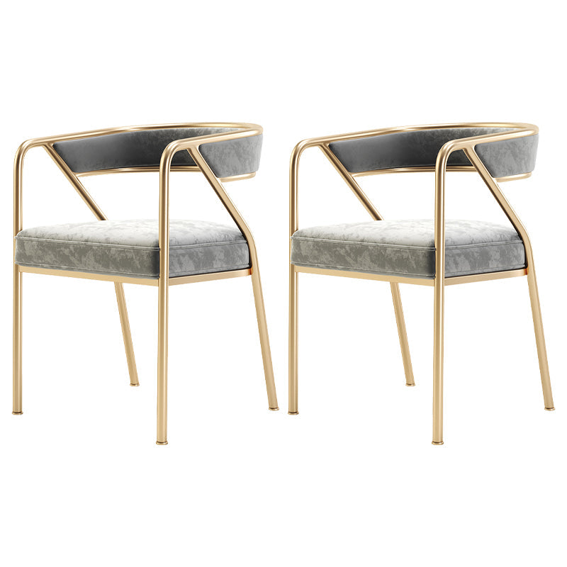 Flannel Scandinavian Restaurant Arm Chair Open Multi-color Dining Chair Grey 2 Piece Set Brass Gold Clearhalo ' kitchen&dining_furn' 'Dining Chairs' 'Dining Tables & Seating' 'dining_chair' 'furn' 'furn_dining_chair' 'Furniture' 'furniture_dining_chair' 'Kitchen & Dining Furniture' 'kitchen' 3574785