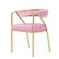 Flannel Scandinavian Restaurant Arm Chair Open Multi-color Dining Chair Pink 1 Piece Brass Gold Clearhalo ' kitchen&dining_furn' 'Dining Chairs' 'Dining Tables & Seating' 'dining_chair' 'furn' 'furn_dining_chair' 'Furniture' 'furniture_dining_chair' 'Kitchen & Dining Furniture' 'kitchen' 3574787