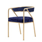 Flannel Scandinavian Restaurant Arm Chair Open Multi-color Dining Chair Blue 1 Piece Brass Gold Clearhalo ' kitchen&dining_furn' 'Dining Chairs' 'Dining Tables & Seating' 'dining_chair' 'furn' 'furn_dining_chair' 'Furniture' 'furniture_dining_chair' 'Kitchen & Dining Furniture' 'kitchen' 3574790