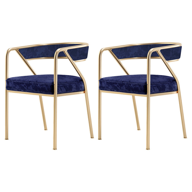 Flannel Scandinavian Restaurant Arm Chair Open Multi-color Dining Chair Blue 2 Piece Set Brass Gold Clearhalo ' kitchen&dining_furn' 'Dining Chairs' 'Dining Tables & Seating' 'dining_chair' 'furn' 'furn_dining_chair' 'Furniture' 'furniture_dining_chair' 'Kitchen & Dining Furniture' 'kitchen' 3574791