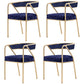 Flannel Scandinavian Restaurant Arm Chair Open Multi-color Dining Chair Blue 4 Piece Set Brass Gold Clearhalo ' kitchen&dining_furn' 'Dining Chairs' 'Dining Tables & Seating' 'dining_chair' 'furn' 'furn_dining_chair' 'Furniture' 'furniture_dining_chair' 'Kitchen & Dining Furniture' 'kitchen' 3574792