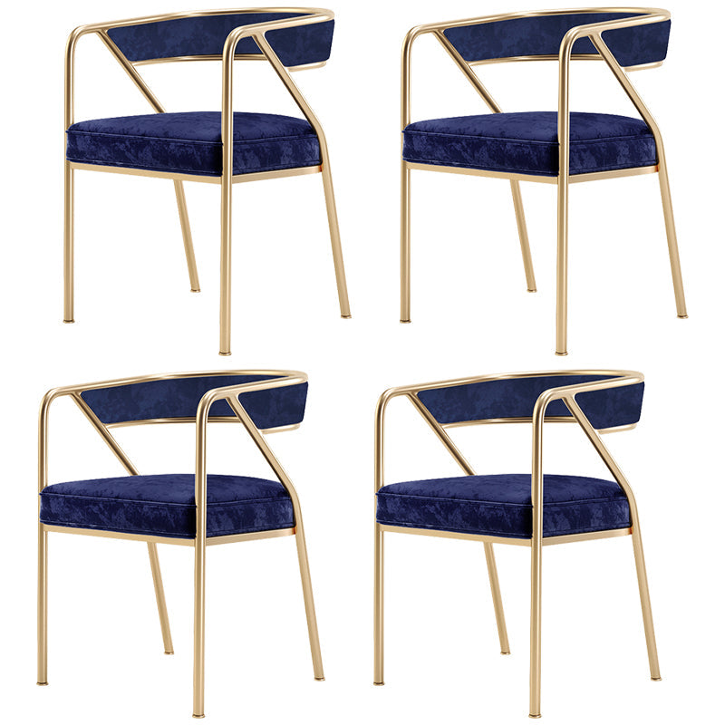Flannel Scandinavian Restaurant Arm Chair Open Multi-color Dining Chair Blue 4 Piece Set Brass Gold Clearhalo ' kitchen&dining_furn' 'Dining Chairs' 'Dining Tables & Seating' 'dining_chair' 'furn' 'furn_dining_chair' 'Furniture' 'furniture_dining_chair' 'Kitchen & Dining Furniture' 'kitchen' 3574792