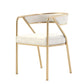 Flannel Scandinavian Restaurant Arm Chair Open Multi-color Dining Chair Off-White 1 Piece Brass Gold Clearhalo ' kitchen&dining_furn' 'Dining Chairs' 'Dining Tables & Seating' 'dining_chair' 'furn' 'furn_dining_chair' 'Furniture' 'furniture_dining_chair' 'Kitchen & Dining Furniture' 'kitchen' 3574796