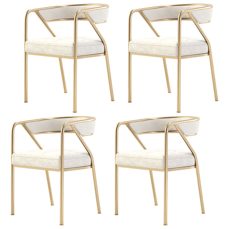 Flannel Scandinavian Restaurant Arm Chair Open Multi-color Dining Chair Off-White 4 Piece Set Brass Gold Clearhalo ' kitchen&dining_furn' 'Dining Chairs' 'Dining Tables & Seating' 'dining_chair' 'furn' 'furn_dining_chair' 'Furniture' 'furniture_dining_chair' 'Kitchen & Dining Furniture' 'kitchen' 3574798