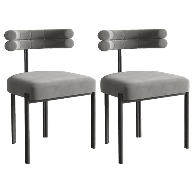 Glam Style Metal Chairs Sets Dining Room Kitchen Open Back Side Chairs Grey 2 Piece Set Clearhalo ' kitchen&dining_furn' 'Dining Chairs' 'Dining Tables & Seating' 'dining_chair' 'furn' 'furn_dining_chair' 'Furniture' 'furniture_dining_chair' 'Kitchen & Dining Furniture' 'kitchen' 3574802