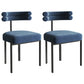 Glam Style Metal Chairs Sets Dining Room Kitchen Open Back Side Chairs Blue 2 Piece Set Clearhalo ' kitchen&dining_furn' 'Dining Chairs' 'Dining Tables & Seating' 'dining_chair' 'furn' 'furn_dining_chair' 'Furniture' 'furniture_dining_chair' 'Kitchen & Dining Furniture' 'kitchen' 3574806