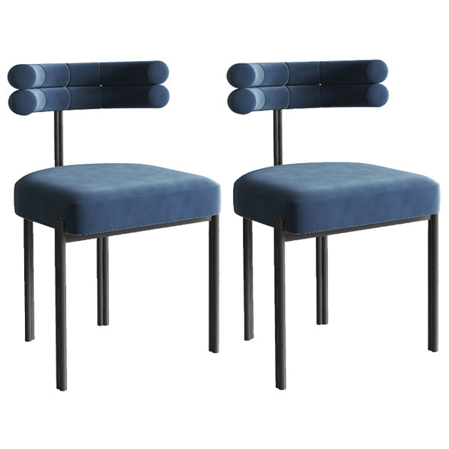Glam Style Metal Chairs Sets Dining Room Kitchen Open Back Side Chairs Blue 2 Piece Set Clearhalo ' kitchen&dining_furn' 'Dining Chairs' 'Dining Tables & Seating' 'dining_chair' 'furn' 'furn_dining_chair' 'Furniture' 'furniture_dining_chair' 'Kitchen & Dining Furniture' 'kitchen' 3574806