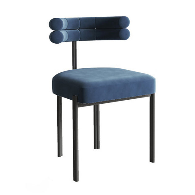 Glam Style Metal Chairs Sets Dining Room Kitchen Open Back Side Chairs Blue 1 Piece Clearhalo ' kitchen&dining_furn' 'Dining Chairs' 'Dining Tables & Seating' 'dining_chair' 'furn' 'furn_dining_chair' 'Furniture' 'furniture_dining_chair' 'Kitchen & Dining Furniture' 'kitchen' 3574807