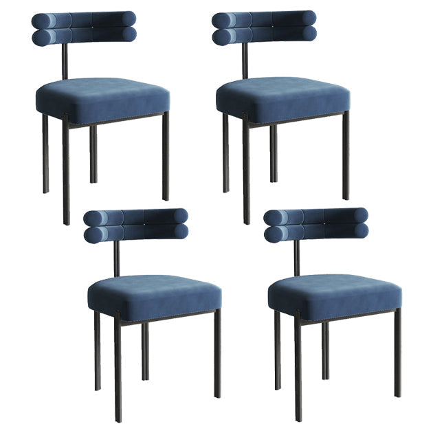 Glam Style Metal Chairs Sets Dining Room Kitchen Open Back Side Chairs Blue 4 Piece Set Clearhalo ' kitchen&dining_furn' 'Dining Chairs' 'Dining Tables & Seating' 'dining_chair' 'furn' 'furn_dining_chair' 'Furniture' 'furniture_dining_chair' 'Kitchen & Dining Furniture' 'kitchen' 3574808