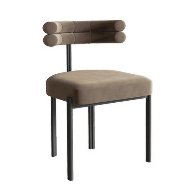 Glam Style Metal Chairs Sets Dining Room Kitchen Open Back Side Chairs Khaki 1 Piece Clearhalo ' kitchen&dining_furn' 'Dining Chairs' 'Dining Tables & Seating' 'dining_chair' 'furn' 'furn_dining_chair' 'Furniture' 'furniture_dining_chair' 'Kitchen & Dining Furniture' 'kitchen' 3574810